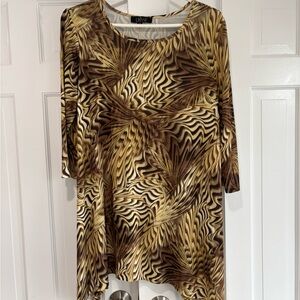 LBisse Abstract Animal Print Tunic